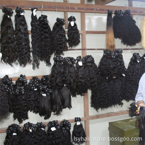 Raw Indian Wavy Hair Bulk Unprocessed Temple Double Drawn Virgin Human Hair Vendor Naturalk Wholesale Raw Hair Weave Extensions